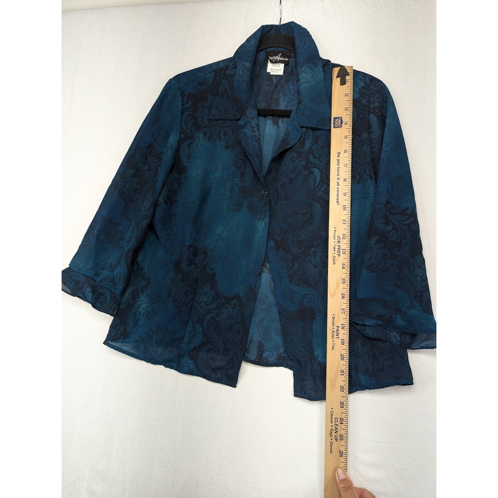 Positive Attitude Blue Floral Lightweight Jacket Womens Size‎ 14 - Picture 3 of 10